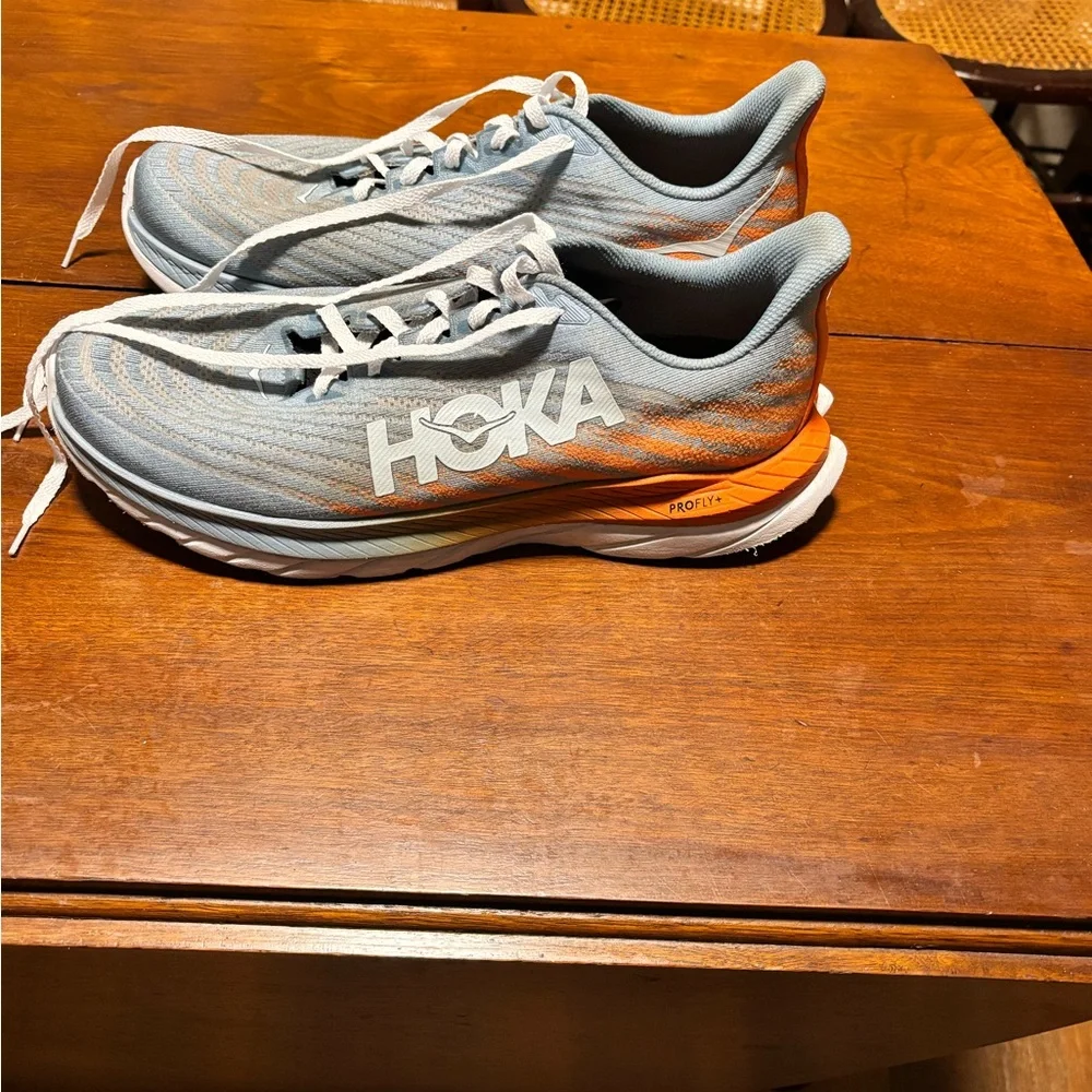 Hoka One One Men’s Blue/Orange Running Profile Shoes Size 12.5 Mach6 - Picture 3 of 9